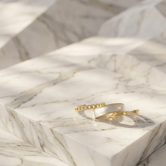 Trio Mixed Texture Band Ring Set
