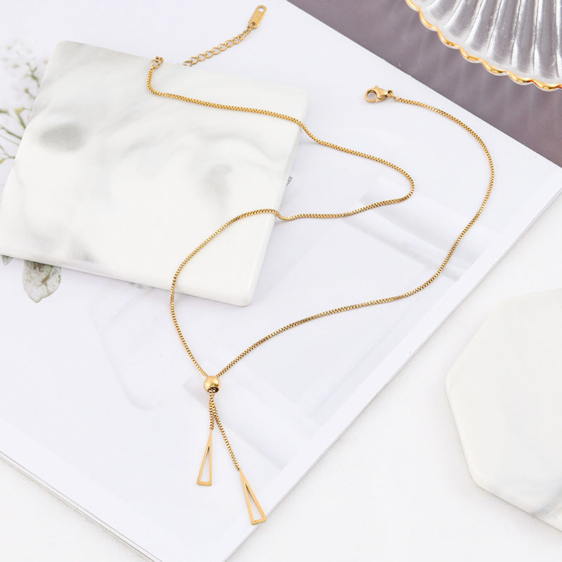 Dual Drop Slide Pendant Necklace