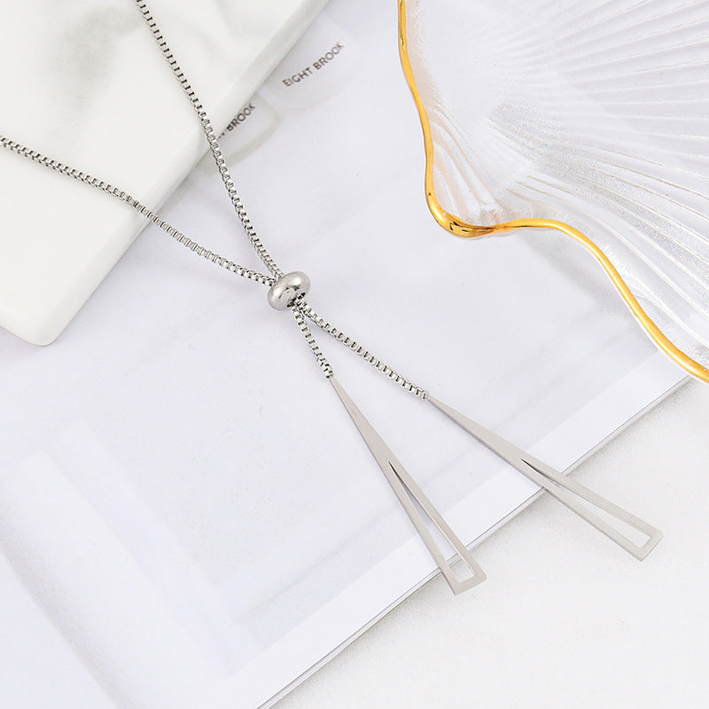 Dual Drop Slide Pendant Necklace