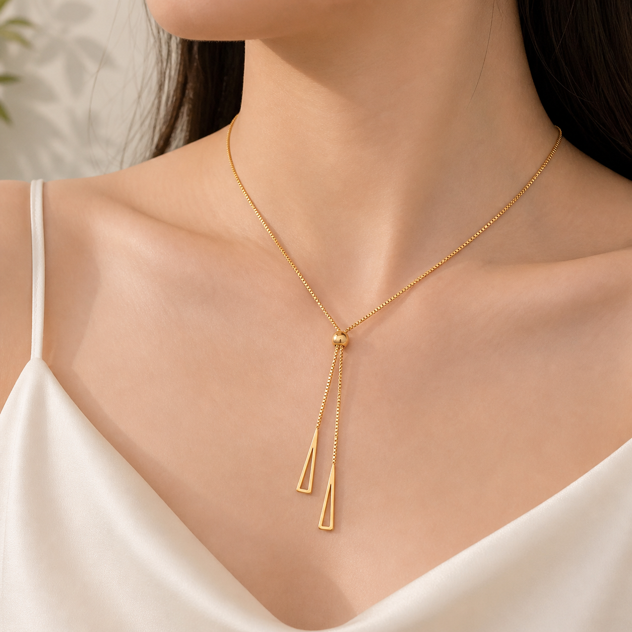 Dual Drop Slide Pendant Necklace