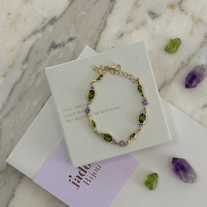 Olive Shine Tennis Bracelet