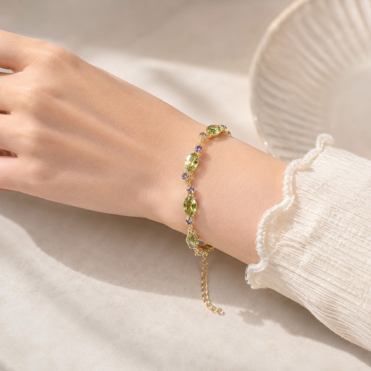 Olive Shine Tennis Bracelet