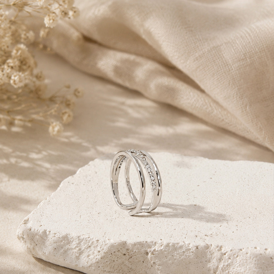 Triple Line Silver Ring