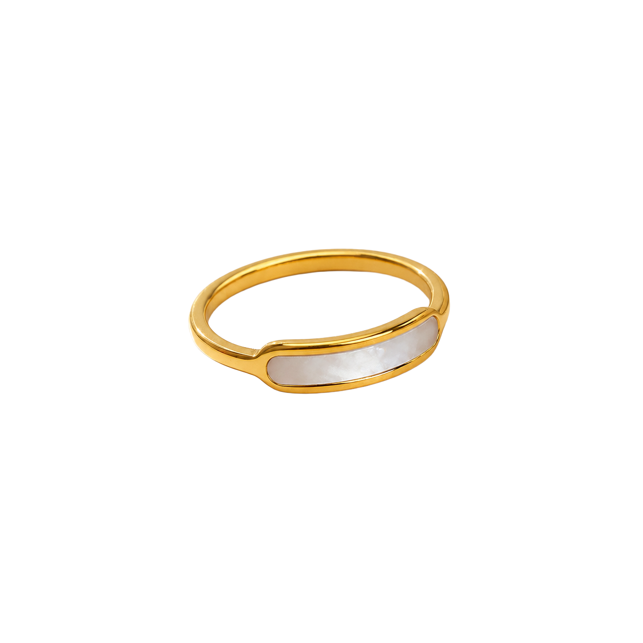 Oval Shell Inlay Slim Band