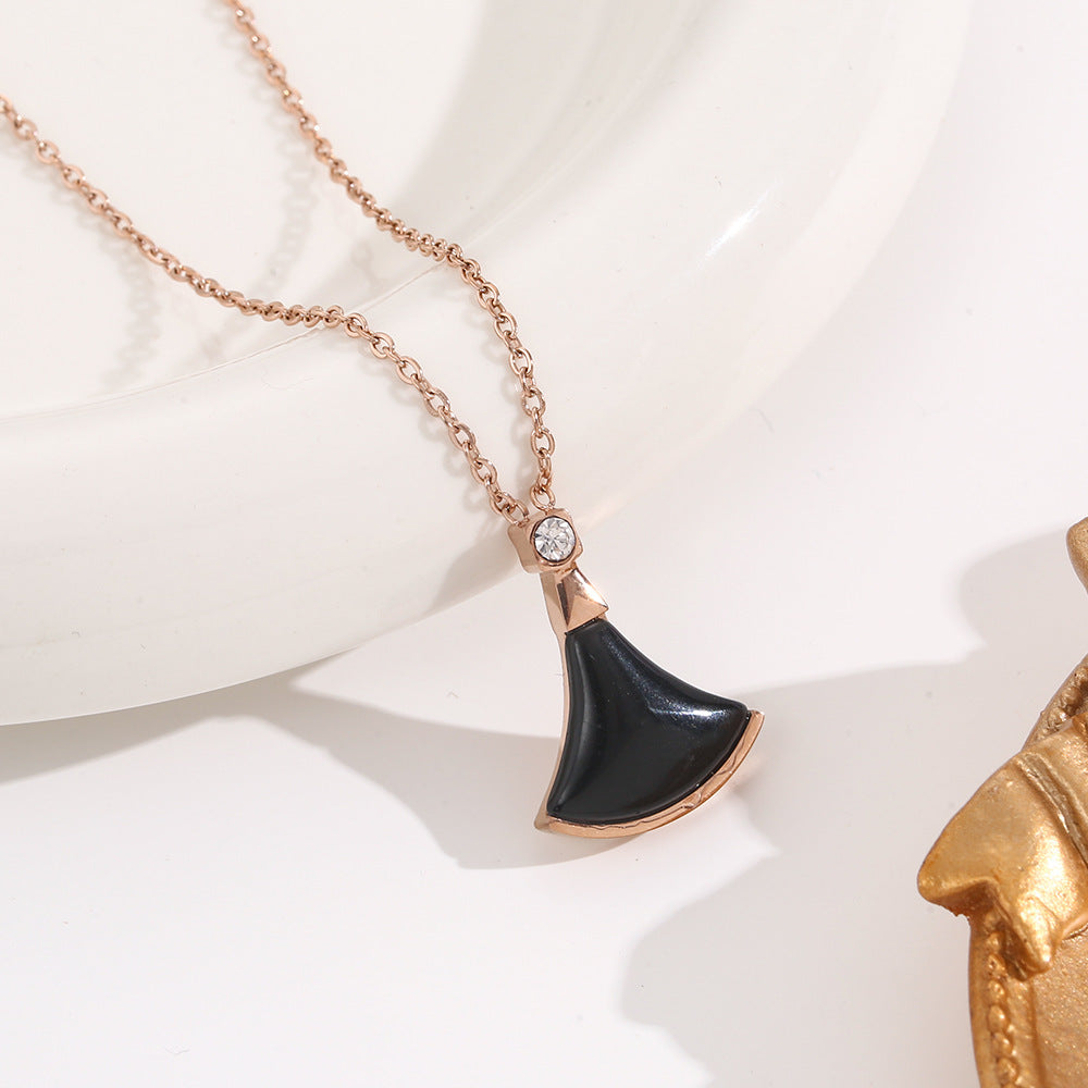 Fan Shape Pendant Necklace