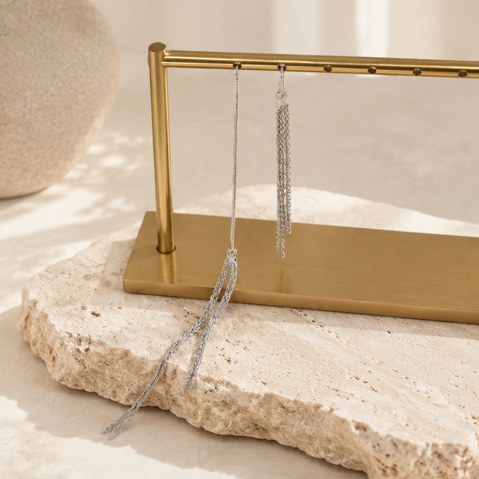 Linear Threader Drop Earrings