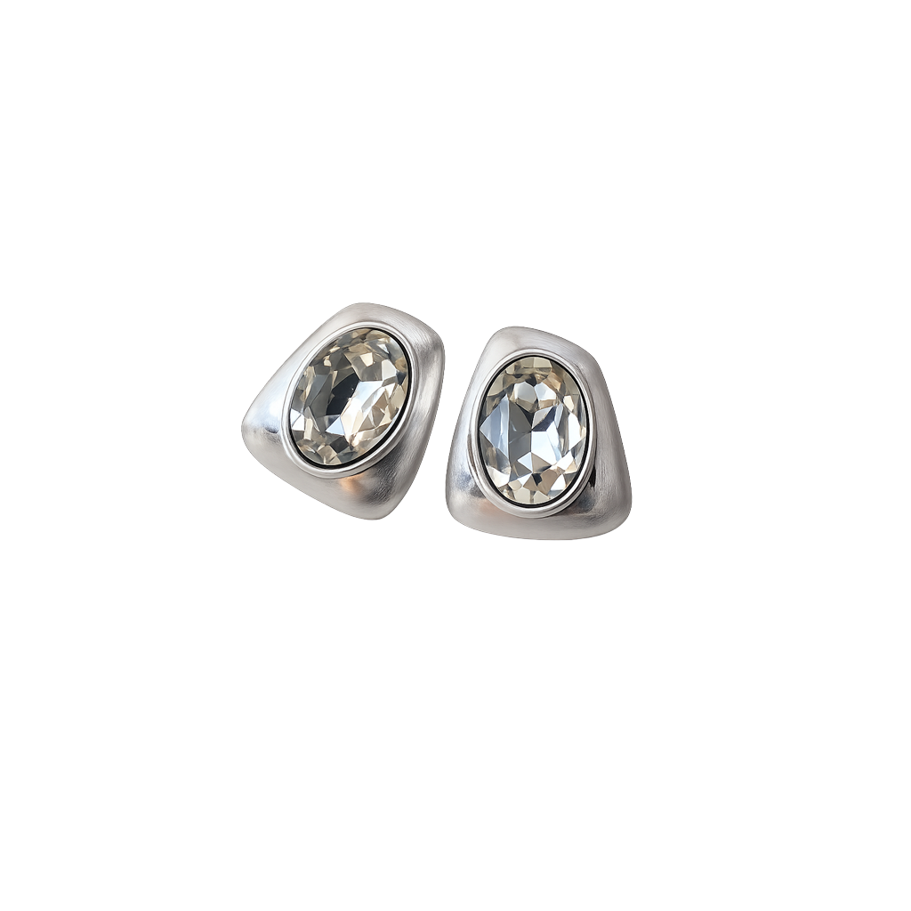 Matte Oval Stud Earrings