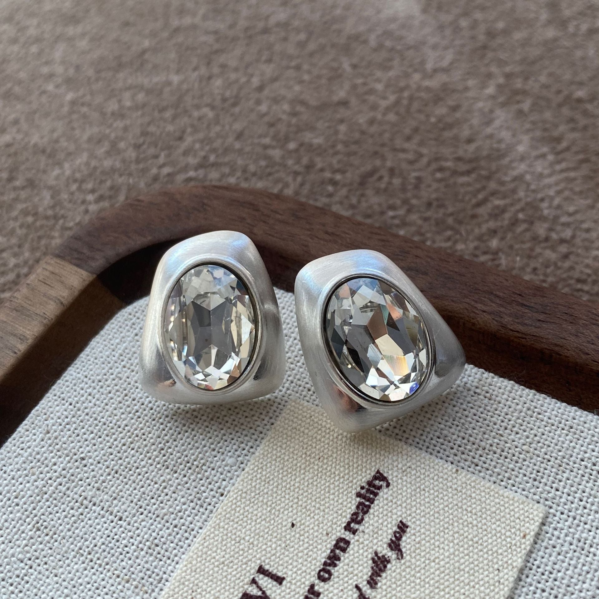 Matte Oval Stud Earrings