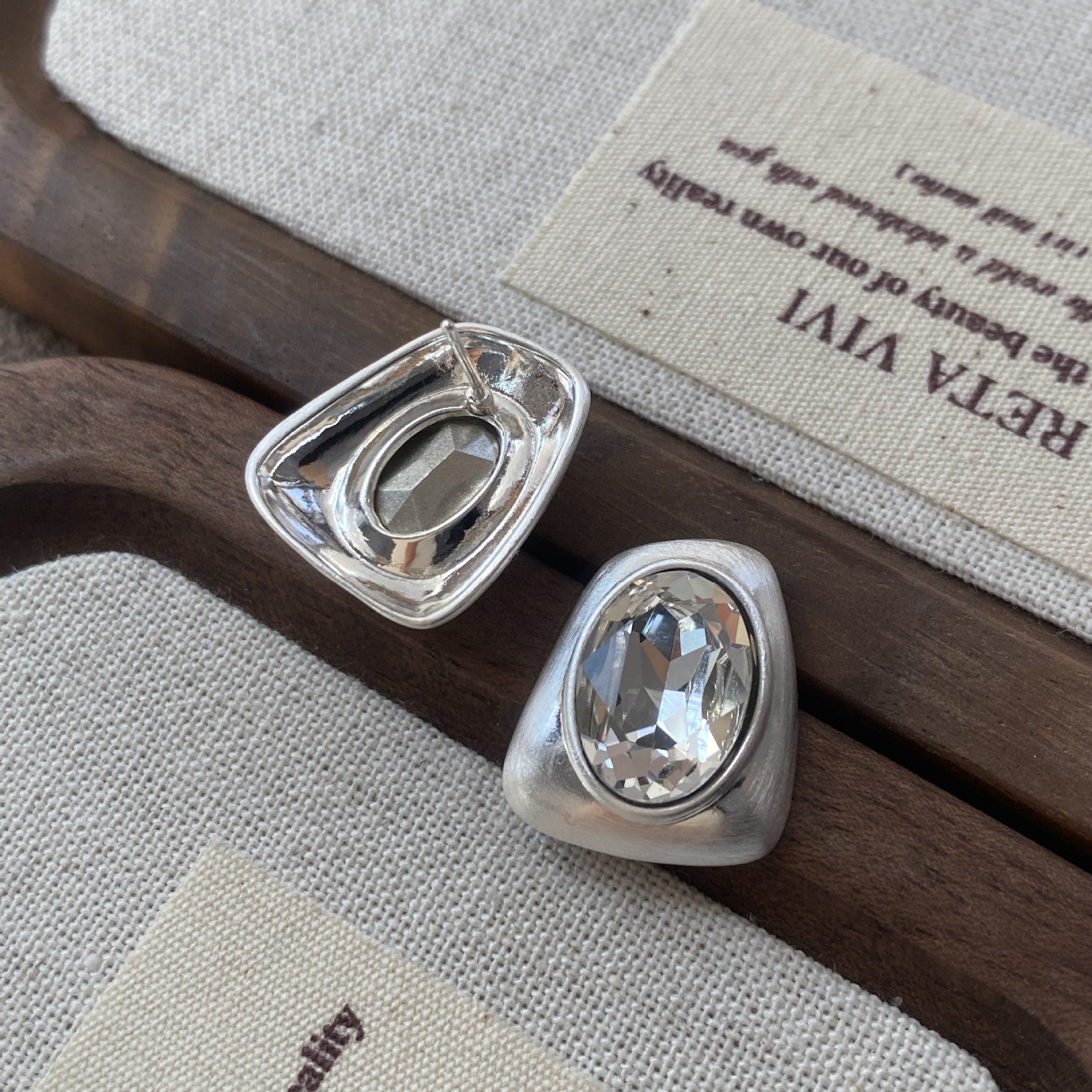 Matte Oval Stud Earrings