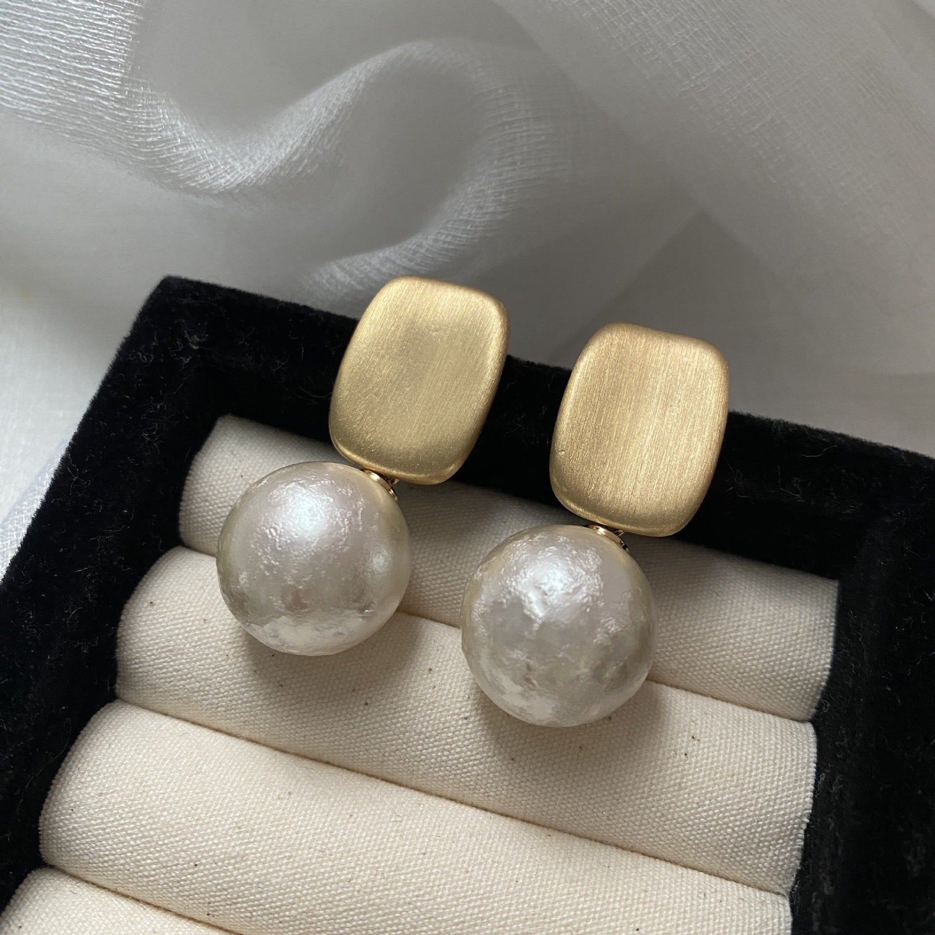 Matte Pearl Drop Earrings