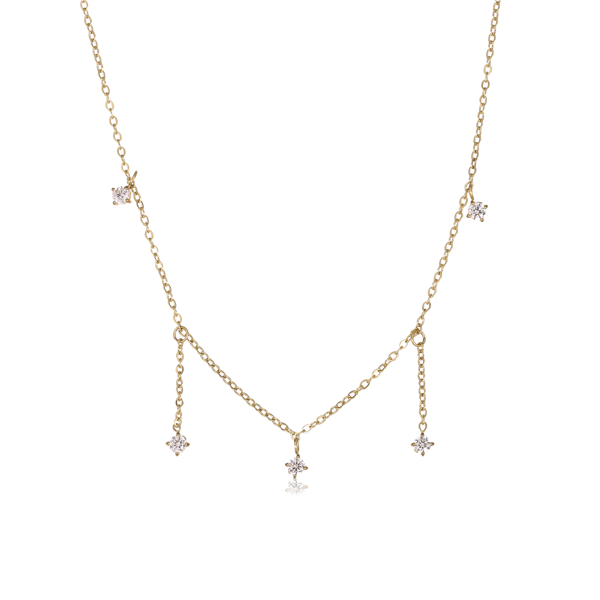 Petite Pearl Drop Charm Necklace – Gold
