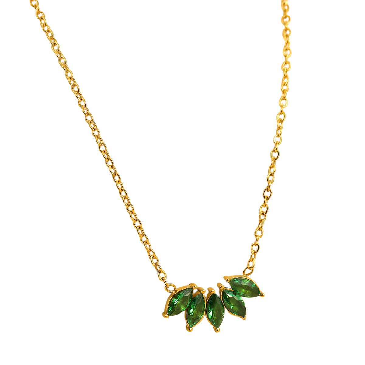 Crystal Leaf Layered Necklace