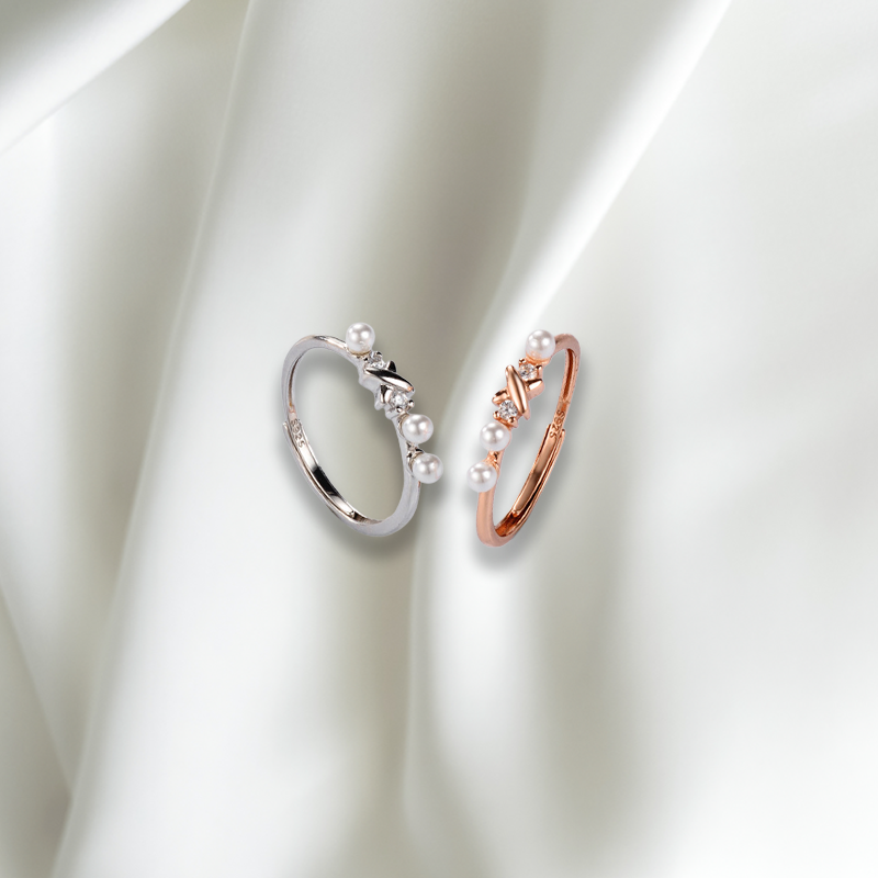 Pearl & Cubic Accent Ring